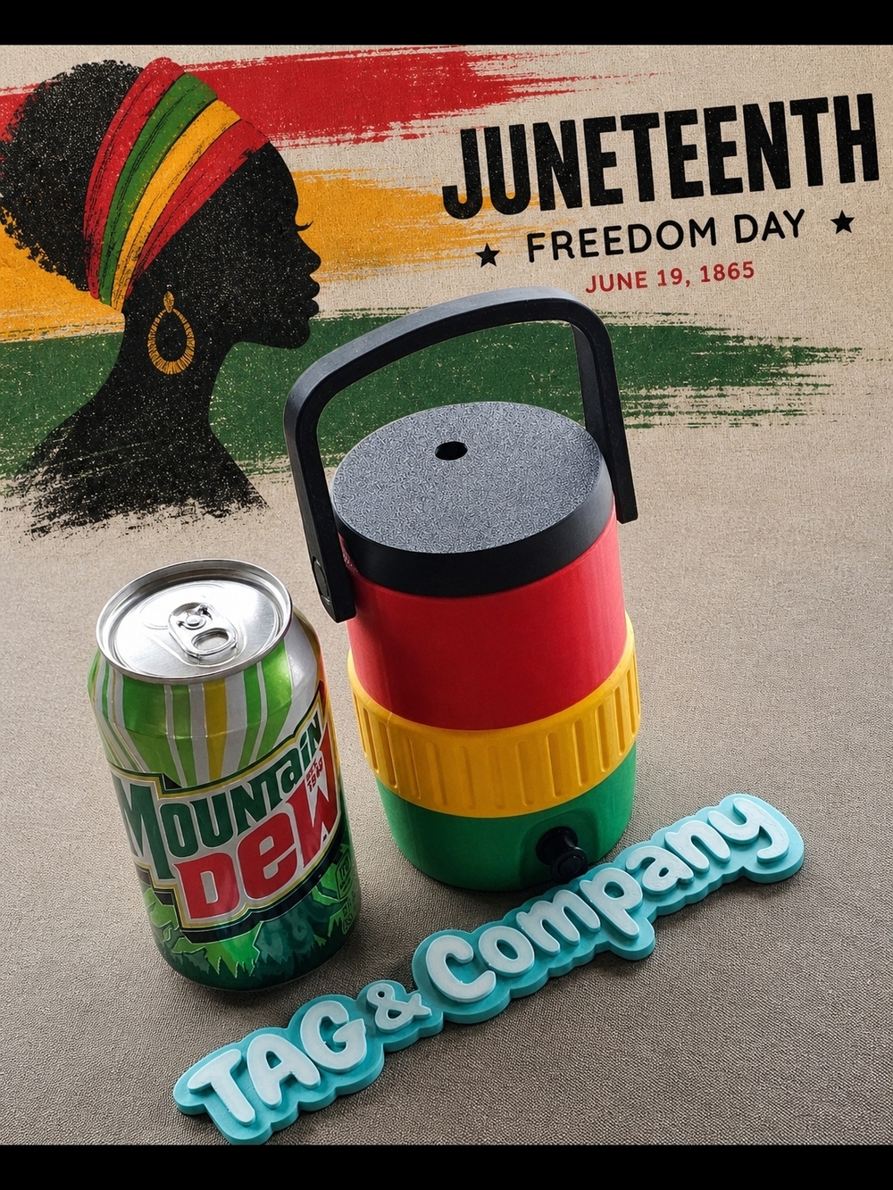 Juneteenth Drink Cooler, Freedom Unity Heritage Beverage Dispenser